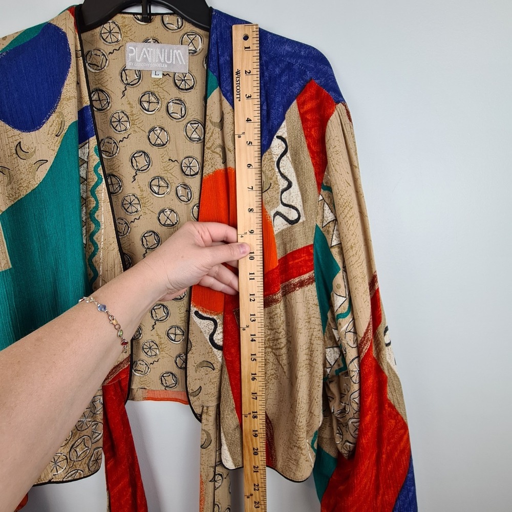 VTG Platinum Dorothy Schoelen Color Block Blazer Large Art To Wear Unique Retro - Picture 8 of 10